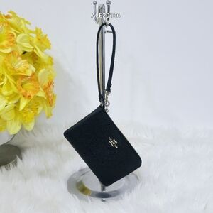 Coach Black Wristlet with Logo
